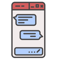 Mobile Chatbox Interface Flat Outline Icon