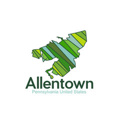 Allentown Pennsylvania City Map Geometric Logo