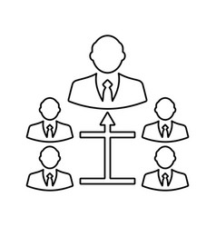 Business Hierarchy Outline Icon Line Art