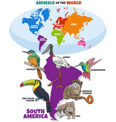 Educational With Cartoon South American Animals