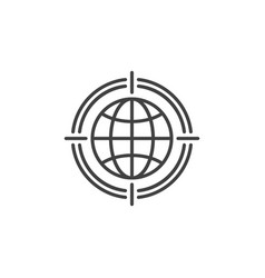 Globe Target Aim Concept Thin Line Icon