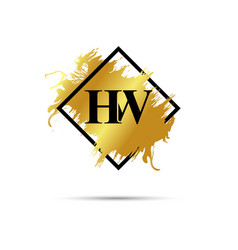 Gold Hw Logo Symbol Art Design