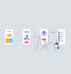 Outline Set Of Wallet Shift And Get Box Line