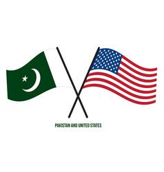 Pakistan And United States Flags Crossed