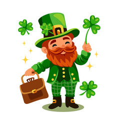 Cute St Patricks Day Leprechaun Man Character