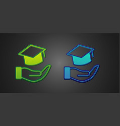 Green And Blue Education Grant Icon Isolated