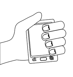 Human Hand Holding Smartphone Graphic