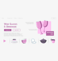 Wine Glass And Drinkware Website Page Design