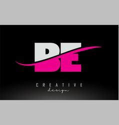 Be B E White And Pink Letter Logo With Swoosh