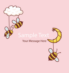 Cute Hanging Bees Nursery Card Background