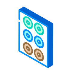 Lenses Set Different Colors Isometric Icon