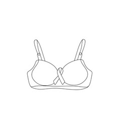 Brassiere Ribbon Against Cancer One Line