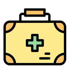 Expedition First Aid Kit Icon Flat