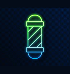 Glowing Neon Line Classic Barber Shop Pole Icon