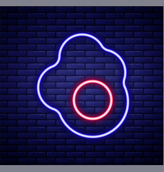 Glowing Neon Line Scrambled Egg Icon Isolated On