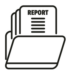 Report Data Folder Icon Outline Business