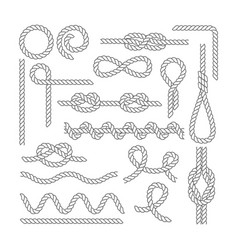 Set Sea Knots And Loops Cable Rope Tied Untied