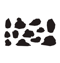 Stones And Rocks Silhouette Set Natural Rock