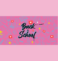 Back To School On Pink Background Banner