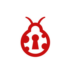 Cute Ladybug With Keyhole Creative Logo Design