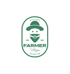 Farmer Old Man Bearded And Mustache Hat Smile