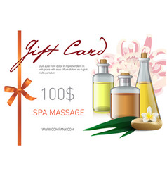 Gift Card Spa Massage Lettering And Bottles