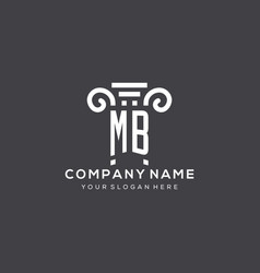 Monogram Mb Logo For Law Firm With Pillar Icon