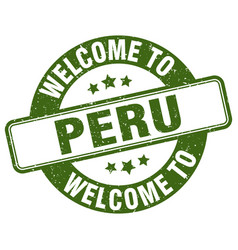 Welcome To Peru Stamp Round Sign