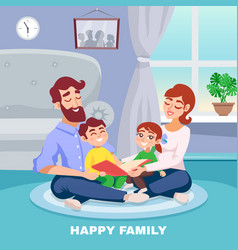 Happy Family Cartoon Poster