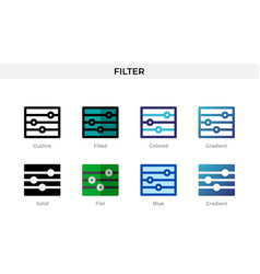 Filter Icon In Different Style Icons