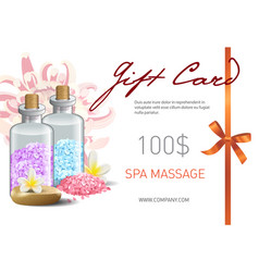 Gift Card Spa Massage Lettering Ribbon