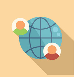 Global People Market Icon Flat Segment