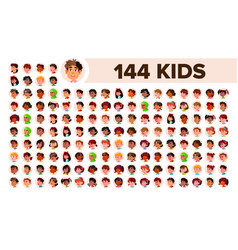 Kids Avatar Set Multi Racial Face