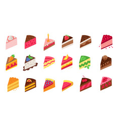 Pieces Of Cakes Infographics Set Isometric View