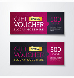 Pink and gold gift voucher template layout design Vector Image