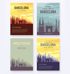 Placard With Famous Barcelona City Scape