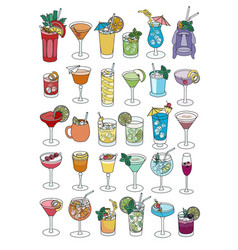 A4 Poster Size Collection Set Of Bar Cocktails