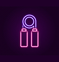 Glowing Neon Line Sport Expander Icon Isolated