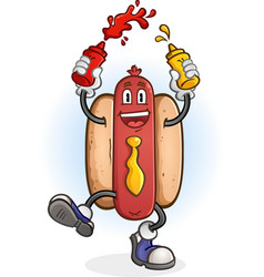 Hot Dog Dancing Cartoon Character