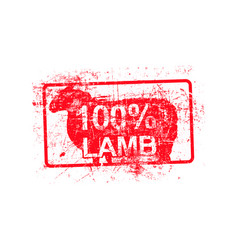 100 Per Cent Lamb - Red Rubber Grungy Stamp