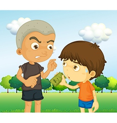 A Boy Scolding Kid With Money