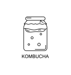 Kombucha Line Art Icon