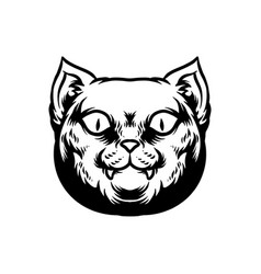 Angry Flashy Cat Outline Clipart