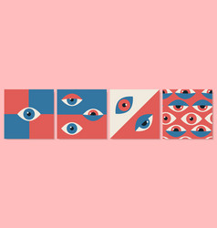 Bauhaus Eye Geometric Art Posters Modern Minimal