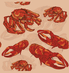 Big Red King Crab And Lobster Pattern