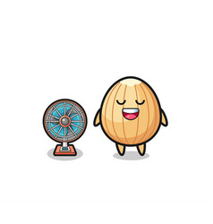 Cute Almond Is Standing In Front Of The Fan