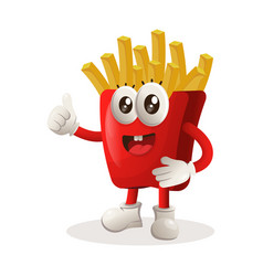 Cute French Fries Mascot Thumbs Up