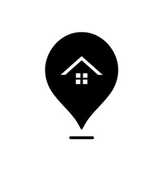 Pin Map House Icon Design Template Isolated