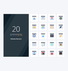 20 Website Element Flat Color Icon