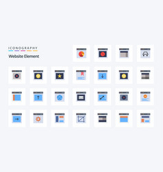 25 Website Element Flat Color Icon Pack Icons